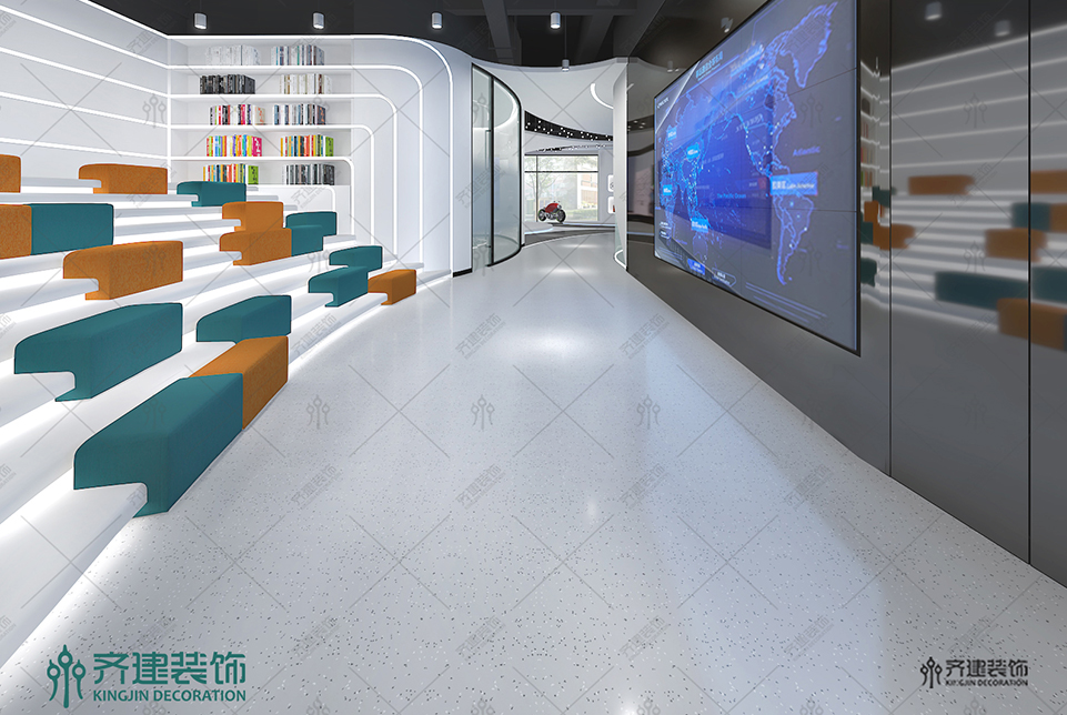 上海湯泉國(guó)際大廈辦公室數(shù)字展廳裝修設(shè)計(jì)效果圖