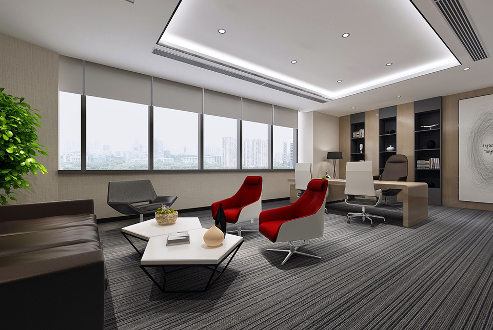 上海亞數信息科技總經理辦公室裝修設計效果圖