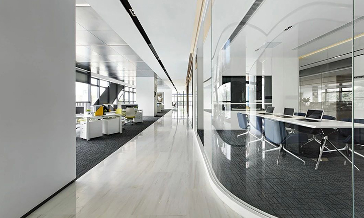 上海科技風(fēng)開放辦公區(qū)裝修設(shè)計